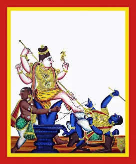 Markandeya embraces a linga