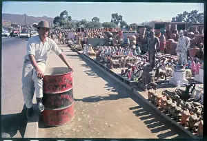 Tijuana Prints: Market Scene Alongside Street