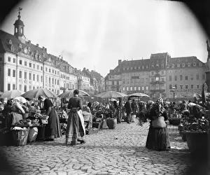 Dresden Prints: Market Square in Dresden, Germany