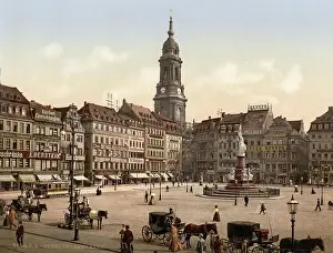Civic Center Prints: Market Square in the Old Town of Dresden