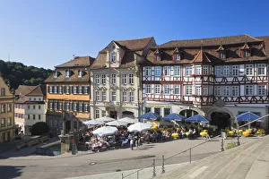 Shop Gallery: Marketplace of Schwaebisch Hall, Hohenlohe, Baden-Wuerttemberg, Germany, Europe