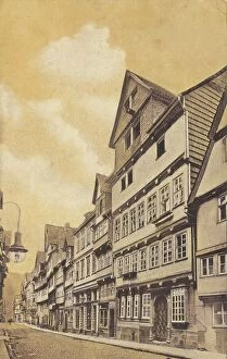 City Portrait Collection: Marktstrasse in Hannoversch Muenden, Hann.Muenden, Lower Saxony, Germany, postcard with text