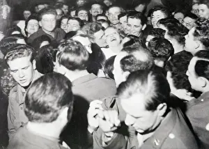 Martial Arts Uniform Prints: Marlene Dietrich Laughs in Crowd Of GIs