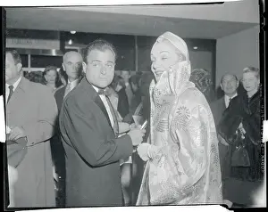 Marlene Dietrich and Mike Todd Pausing During Premiere