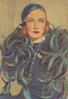 Marlene Dietrich, Movie Stars series, collectible cigarette card, 1934