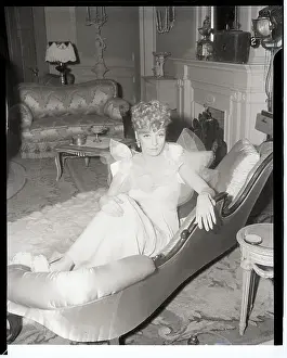 Marlene Dietrich Seated On Couch