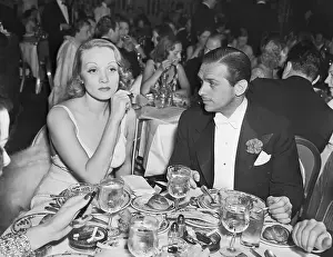 Marlene Dietrich at Table with Douglas Fairbanks
