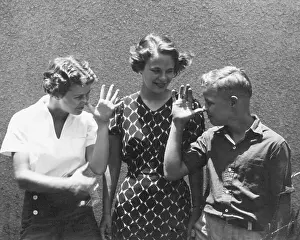 Prints of (Original Caption) 1937-Santa Anna, CA; Marlon Brando and his sisters, Frances and Jocelyn. Marlon Brando at age 13 The Iconic Moments Captured: Marlon Brando As Boy With Sisters