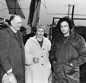 Prints of Marlon Brando's parents visit him on location in Hoboken during production of On the Waterfront The Iconic Moments Captured: Marlon Brando and Parents