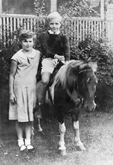 Pre Teen Girl Prints: Marlon Brando on Pony and Sister Jocelyn