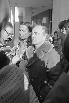Prints of (Original Caption) The Iconic Moments Captured: Marlon Brando with Russell Means
