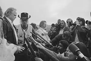 Marlon Brando Talking to Newsmen