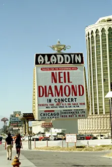 Marquee Advertising Neil Diamond Playing At The Aladdin