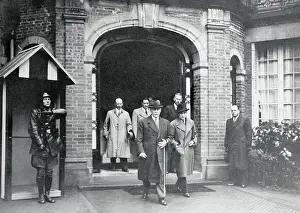 Marshal Petain Leaving Conference of Ministers