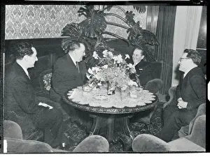 Belgrade Prints: Marshal Tito Dining with United Nations Official Trygve Lie