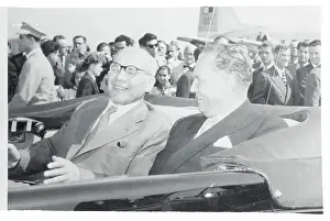 Belgrade Prints: Marshal Tito and Wladyslaw Gomulka in Limousine