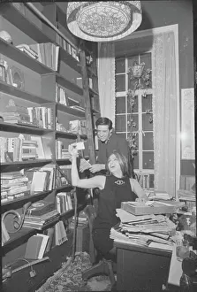 Marta and Jerry Orbach in Their Home Study