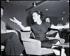 Choreographer Prints: Martha Graham Gestures at Press Conference