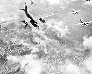 Bombing Prints: Martin B-26 Bomber Planes in Flight Over Belgium