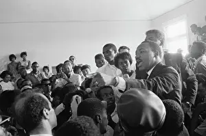 Watts Prints: Martin L. King Gesturing Among Crowd