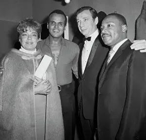 Martin Luther King and Entertainers at Rally