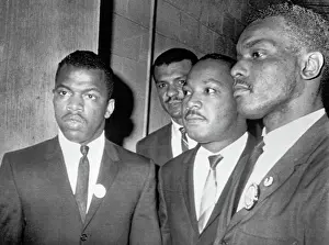 Martin Luther King Jr, with John Lewis & Lester McKinnie, at Fisk University