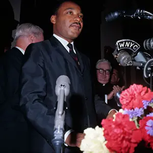 Martin Luther King Jr. Speaking to Press