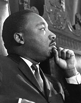 Head In Hands Prints: Martin Luther King Jr. Before a Speech