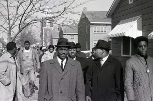 Selma Prints: Martin Luther King Leading Group from Church
