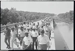 Martin Luther King Marching with Others