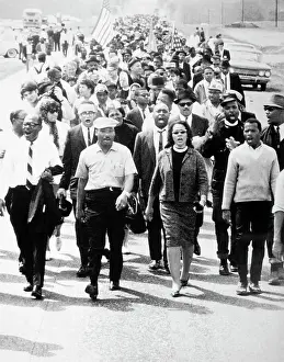 Martin Luther King And Wife Marching