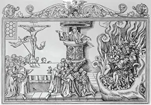Martin Luther Prints: Martin Luther Preaching