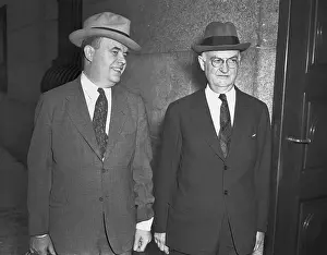 Martin T. Manton and His Lawyer Arriving for Trial