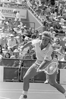 Czechoslovakian Prints: Martina Navratilova Returning Shot at U.S. Open