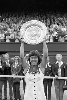 Wimbledon Prints: Martina Navratilova with Wimbledon Trophy