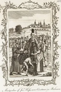 Bohemia Prints: Martyr Jan Hus Being Burned at the Stake for Heresy
