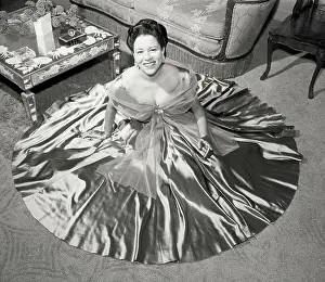 Satin Prints: Marva Louis On Floor In Satin Dress