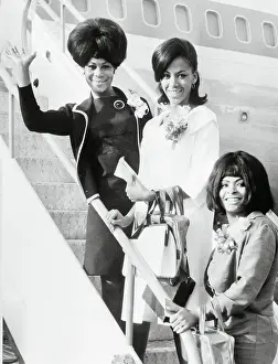 The Marvelettes Waving from Airplane Steps