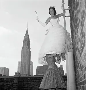 Balancing Prints: Mary Ann Mobley in Pageant Dress
