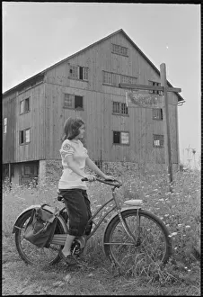 Bicycling Prints: Mary Ellen Lanks on Bicycle by Hostel