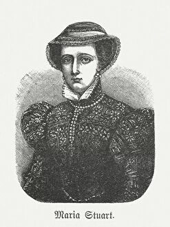 Images Dated 19th May 2014: Mary I of Scotland (1542-1587), wood engraving, published in 1881
