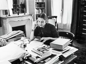 Papers Prints: Mary McCarthy at Her Desk in Paris