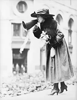 Megaphone Prints: Mary Pickford Addressing Crowds
