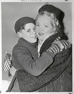 Mary Pickford Embraces her Son Clement
