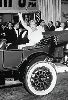 Mary Pickford Waving From Automobile
