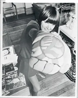 Mary Quant Showing off Pop Art Boxing Gloves