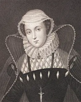 Mary Prints: Mary Stuart Queen of Scotland with Crown Embellishment