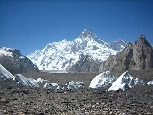 Images Dated 15th August 2009: Masherbrum peak from Baltoro glacier in Karakorum range