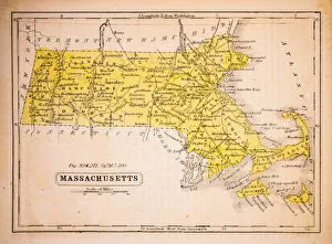 Images Dated 1st December 2015: Massachusetts 1852 Map