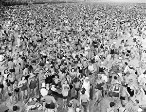 Massive Crowd on Beach at Coney Island